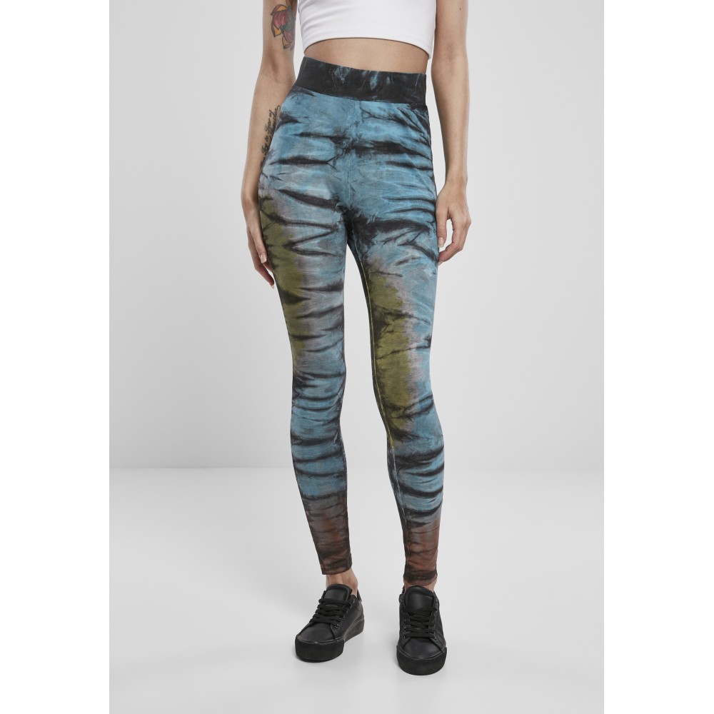 Urban Classics - Cotton Tie Dye High Waist Leggings - Noir